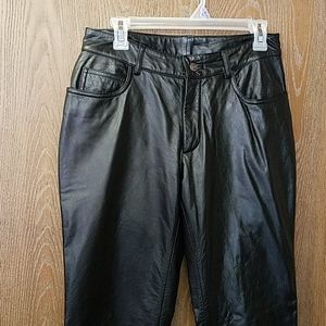 Super Soft Black Leather 5-Pocket Pants